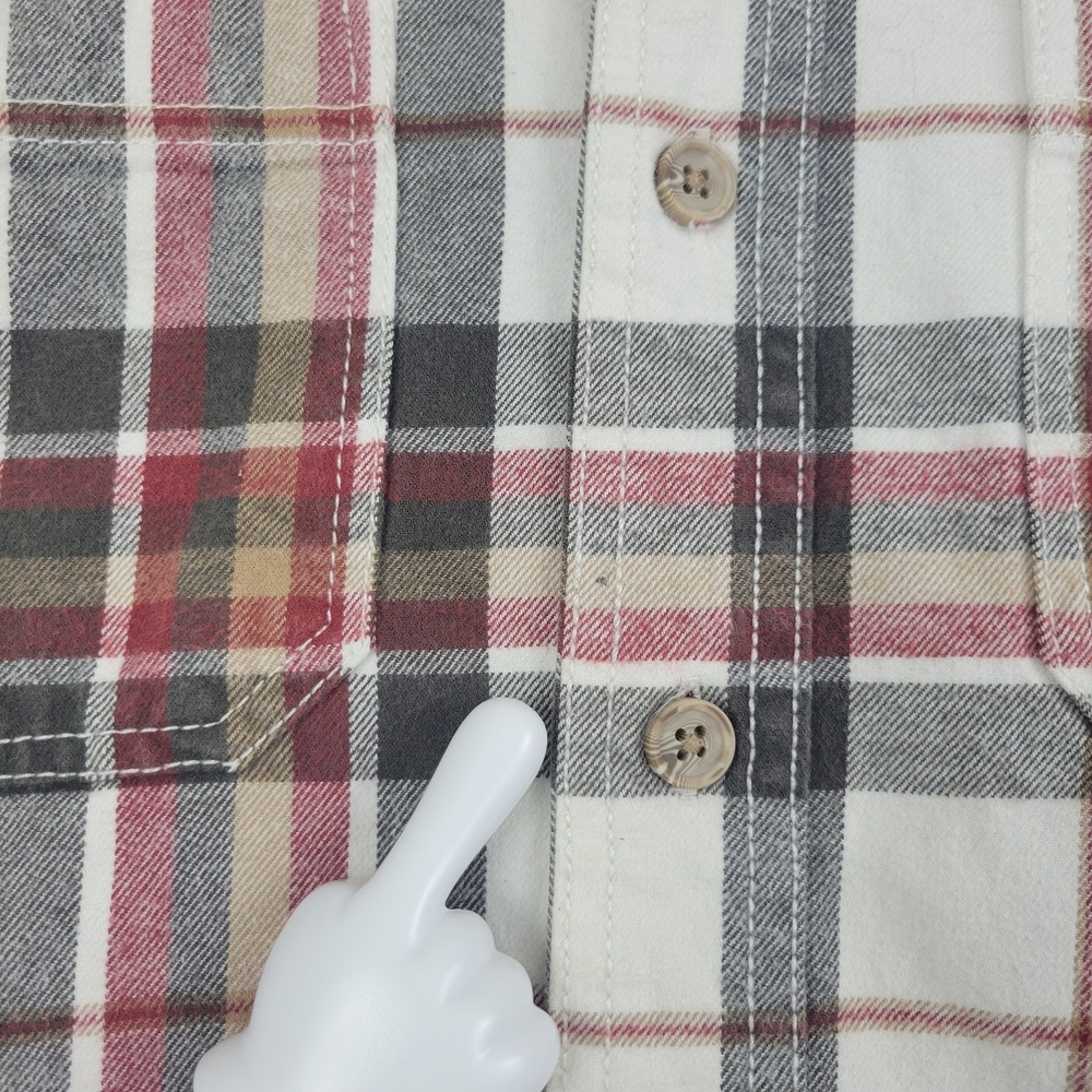 Ridgecut Mens Large Plaid Flannel Button Up Long Sleeve Workwear Cotton Shirt - Picture 7 of 12